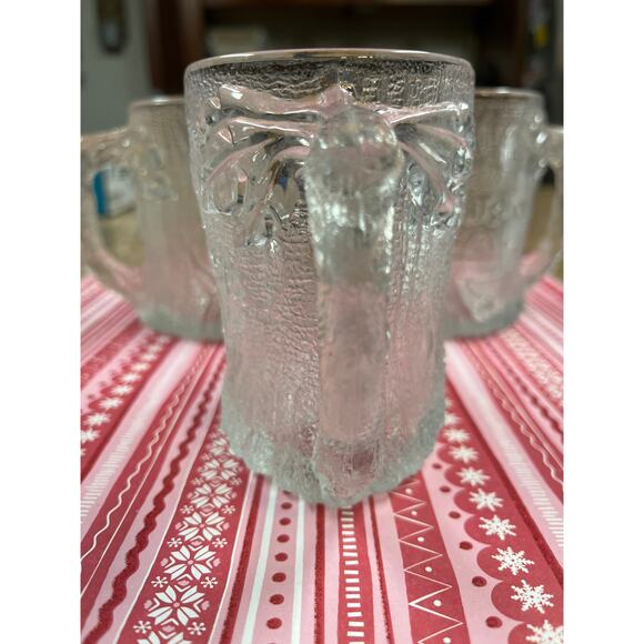 Vintage the Flintstones Rocdonalds Frosted Tree Mendous Mugs set of 3 Rare - Picture 5 of 6